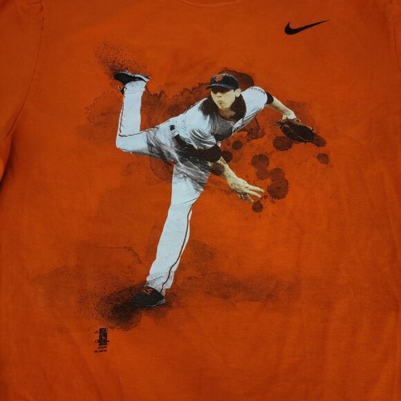 RARE Nike Tim Lincecum San Francisco Giants Baseball Player Graphic T Shirt - Picture 2 of 5